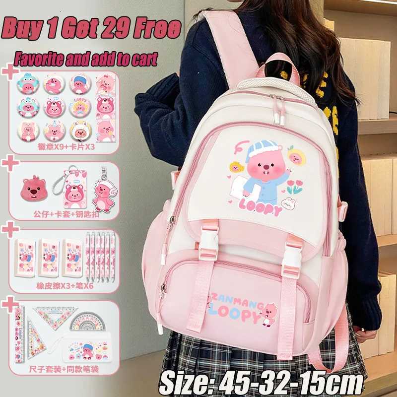 Beaver Backpack 2025 New Cartoon Cute Girls Backpack Teenager School Bag Luxury Large Capacity Back to School BackpackW251114