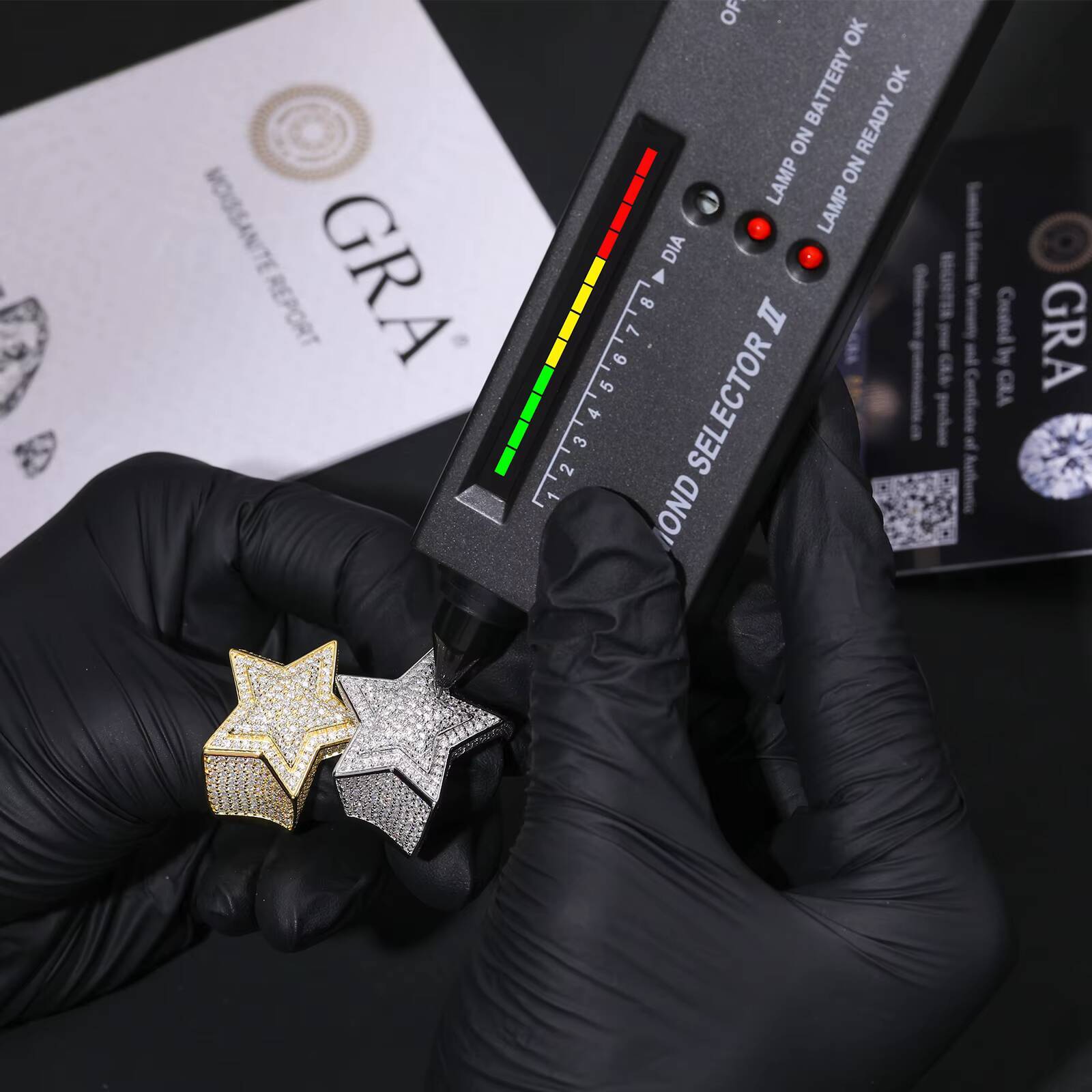 Factory-Crafted VVS1 D Color Moissanite Silver Bling Jewelry Rings GRA Certified 925 Sterling Silver