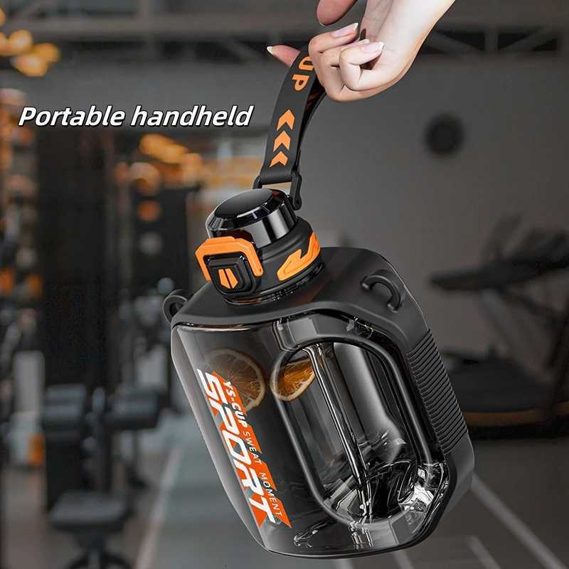 1600ML Large Capacity Sports Water Bottle Food Grade Plastic Water Cup With Straw Portable Gym Water Bottle BPA Free Water CupW251114