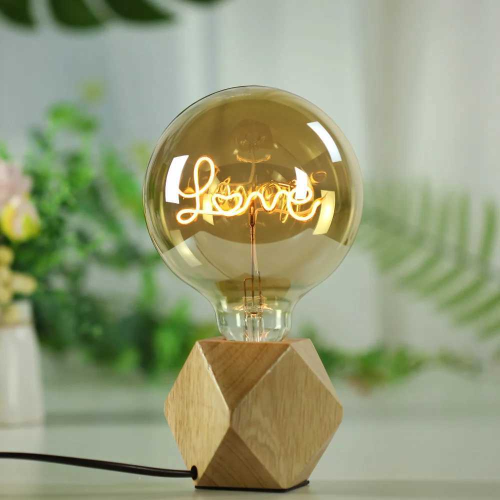 TIANFAN G125 LED Edison Bulb with Alphabet Love Home Dream E27 Screw Base Dimmable Amber 110v 220v for Decorative Lighting C251115