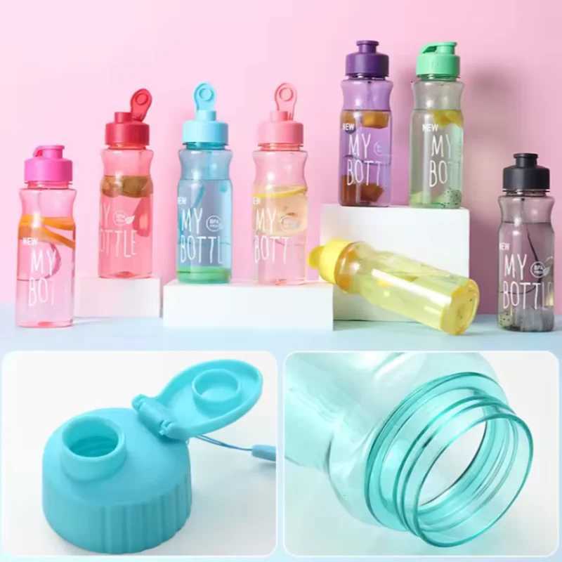 650ML TransparentPortable Leak-proof Shaker Sports Water Bottle with Lid For School Gym Travel Girl Boy BPA FreeW251114
