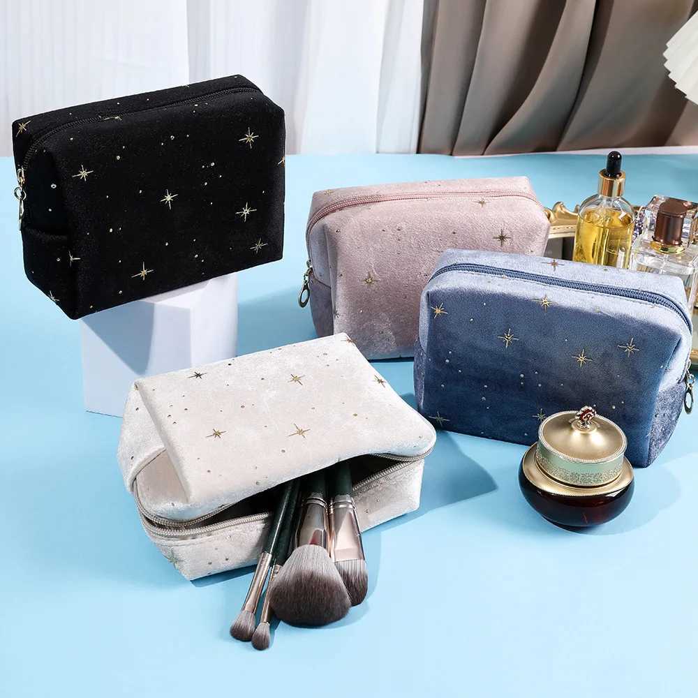 Girl Veet Makeup Bag Organizer Soft Girl Lipstick Storage Bag Female Toilet Beauty Makeup Bag Portable Makeup BagXJ250415