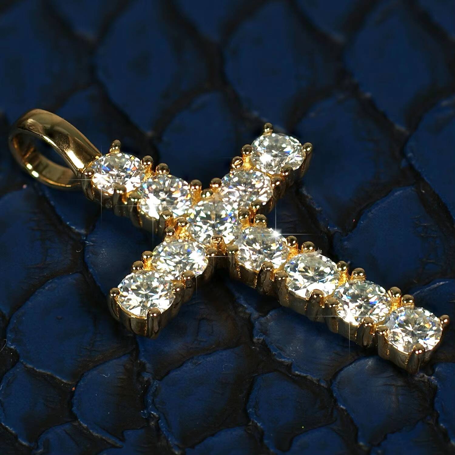925 Silver Moissanite Cross Pendant Necklace 3mm 4mm 5mm Link Hip Hop Style for Men and Women