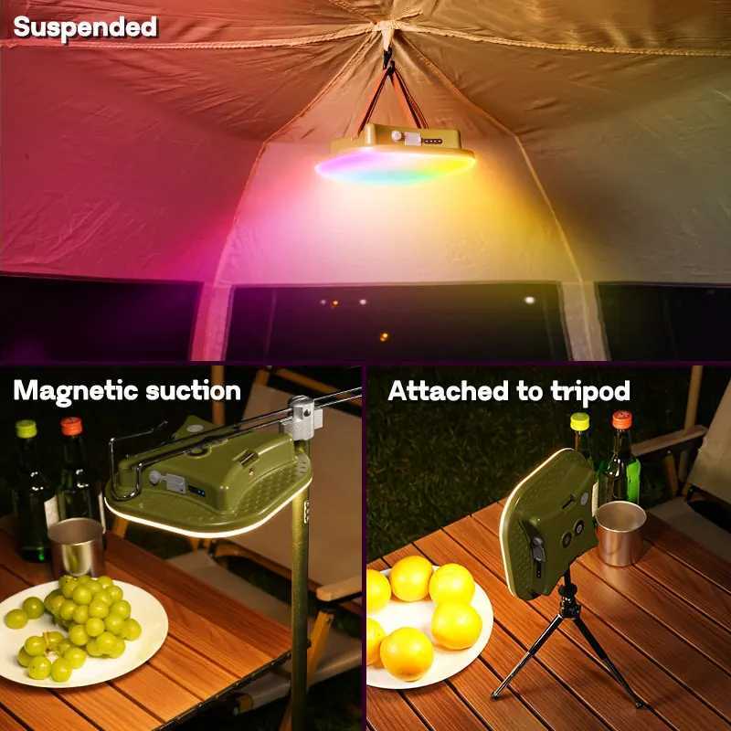 MOSLIGHTING Outdoor LED Camping Lights Charging Tent Lantern APP Graffiti Colorful Lights Night work light flashlight M251115
