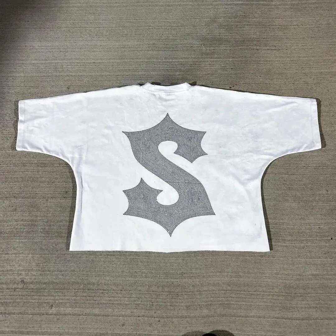 American Vintage Cross Oversized Fashion Trend Loose Short Sleeve T-Shirt Graphic T Shirts Women Clothes