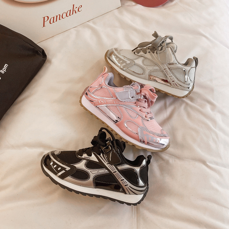 2025 new hot Free shipping designer running shoes for children summer new outdoor Black Pink Silver designer Kid's Shoes Size 23-36