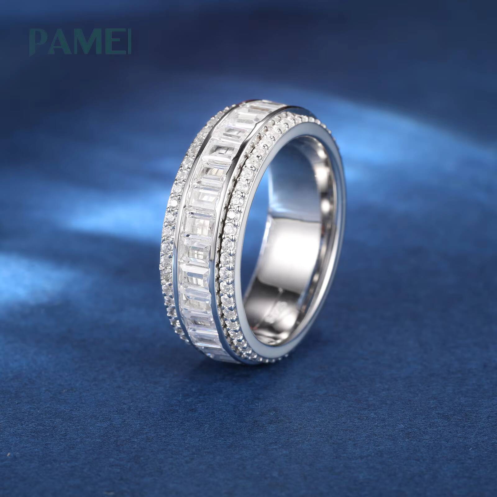 Fashion Girl Gift Moissanite Ring Daily Wear 925 Sterling Silver VVS Moissanite Diamond Sparkling Jewelry Ring