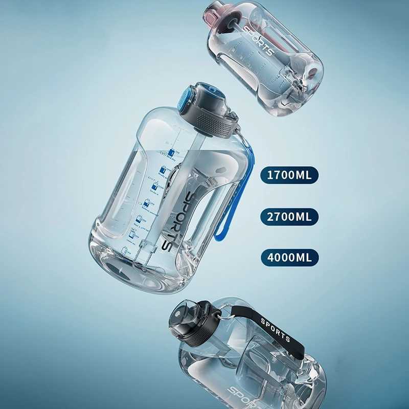 1700ML/2500ML/3800ML Fitness Cup Bpa Free Drinking Bottle Large Capacity Portable PC Sports Water Bottle With StrawW251114