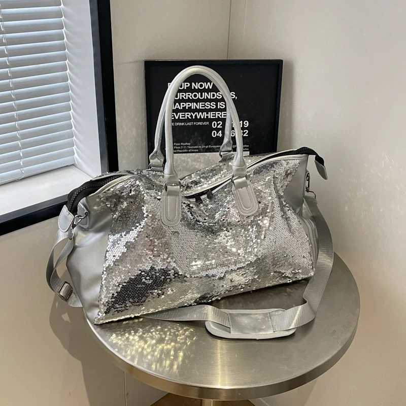 Super cool and sparkling glitter PU travel bag high-quality large capacity shoulder and cross body bag 2024 new model W250415