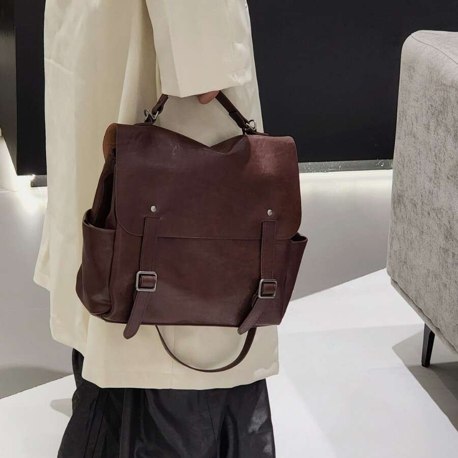 Mm Women's Bags Women's Backpack With Large Capacity, Fashionable Commuting Backpack, Casual Travel Shoulder Bag, Wind-Driven Messenger Bag