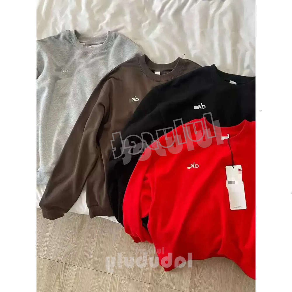 Midnight Black White Red Pink Blue Sweatshirts Sier Chest Loose Yoga alosetism sets Men Casual hoodie alosetism Women clothes alosetism Sweatshirt gym set