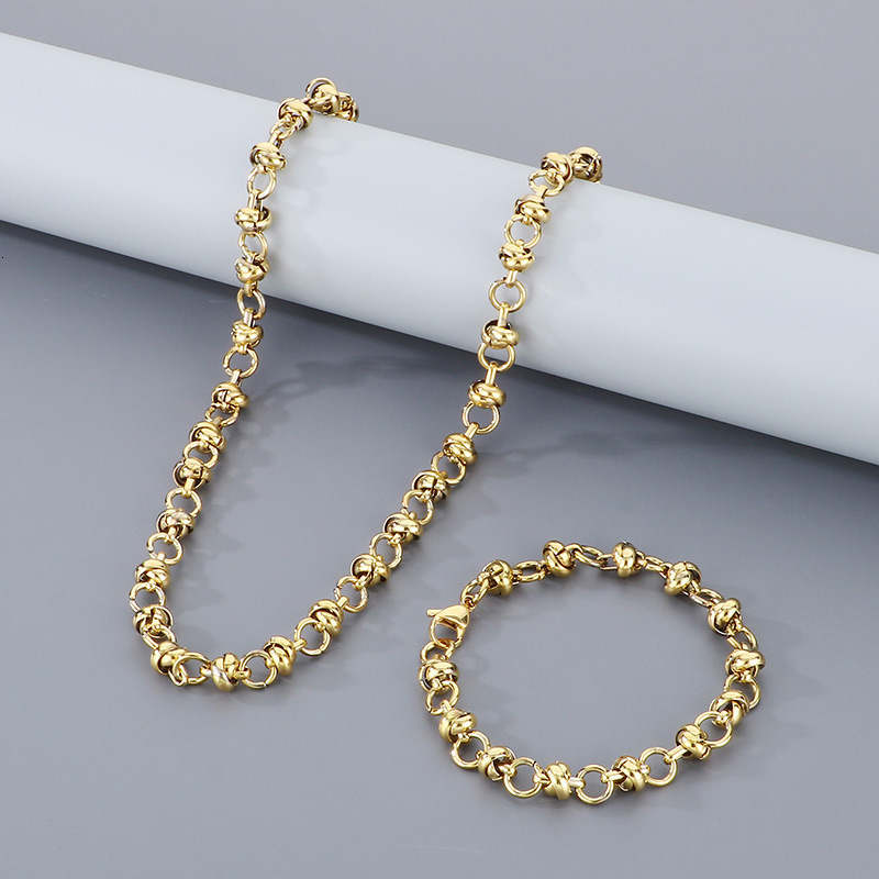 Gold Color Belcher Bolt ring Link Men Women Solid Bracelet Jewllery in 18-24cm Length 240613