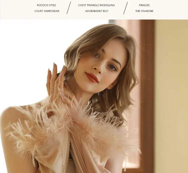 Wedding Party Bride Bridesmaid Robe Embroidery Kimono Female Satin Bathrobe Loose Sleepwear Gown Feather Fashion Home Dress C251115