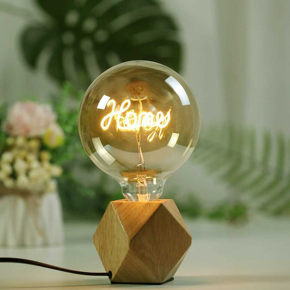 TIANFAN G125 LED Edison Bulb with Alphabet Love Home Dream E27 Screw Base Dimmable Amber 110v 220v for Decorative Lighting C251115