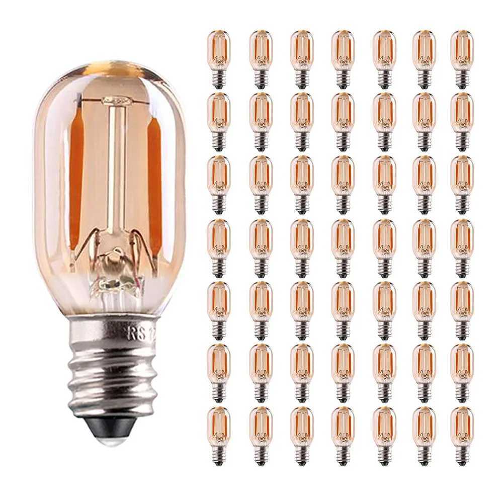 T22G Dimmable LED Lamps 1W Vintage Tube Night Light Bulbs Amber Glass E12 E14 Candelabra LED String Lights 220V 2200K Chandelier C251115