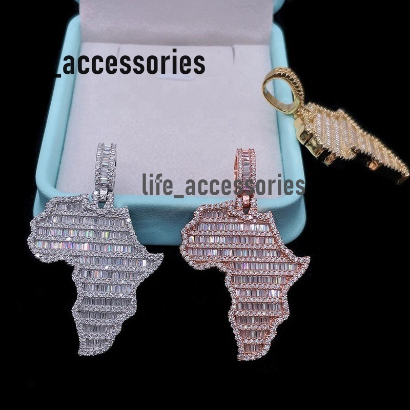 Hip Hop Jewelry Pass Diamond Tester Bling Large 2.25 Inches Iced Out Baguette Moissanite Africa Pendant for Chain Men Women