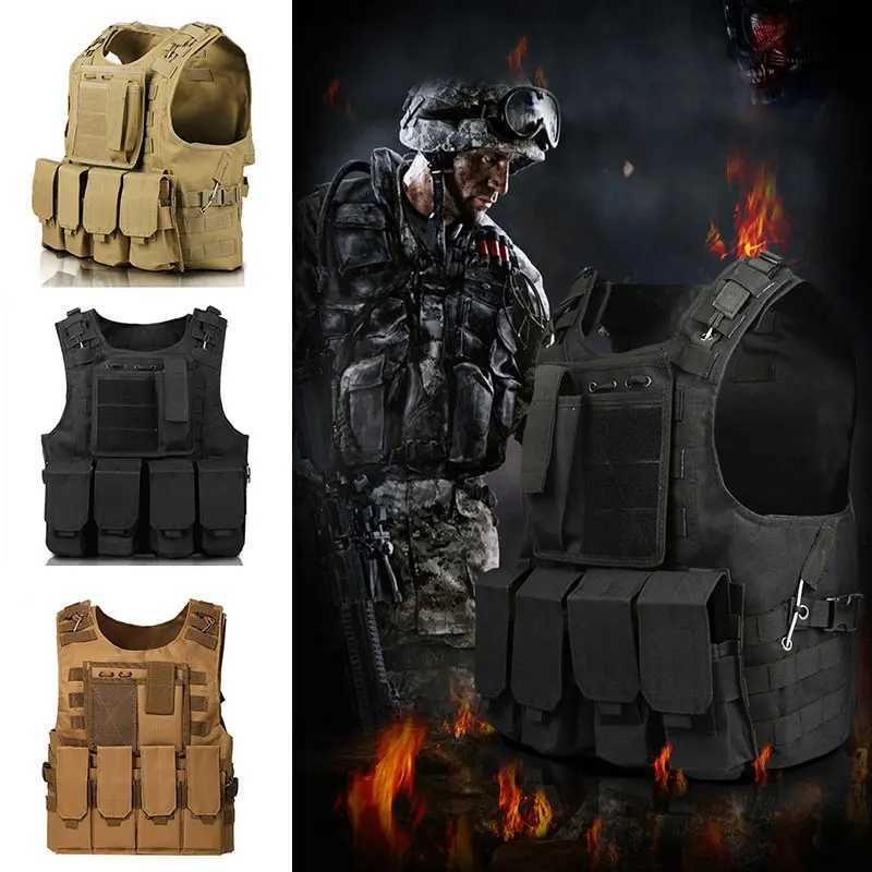 Security Tactical Vest CS Game Airsoft Assault Molle Vest Equipment Outdoor Clothing Hunting Camouflage Vest Combat Waistcoat XJ250730XJ251114