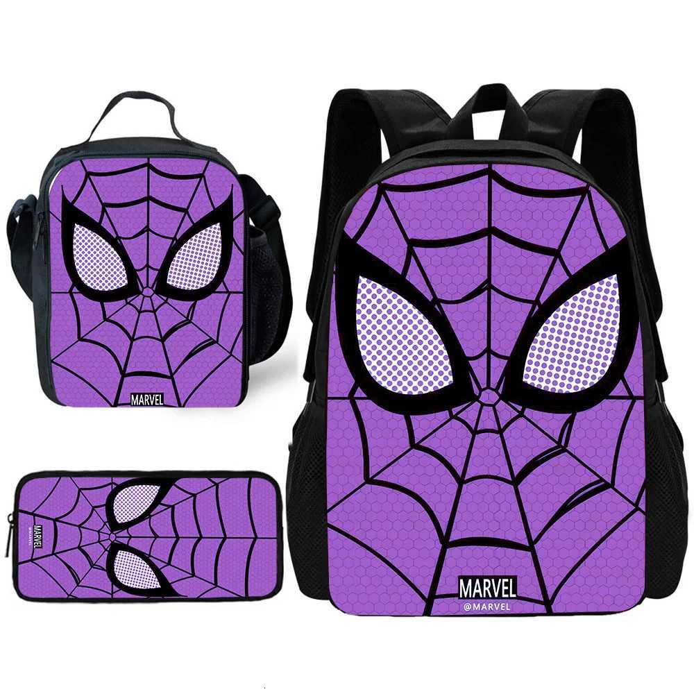 pcs set Cute anime Spiders-man Child School Backpack with Lunch Bags Pencil Bags School Bags for Boys Girls Best GiftW251114