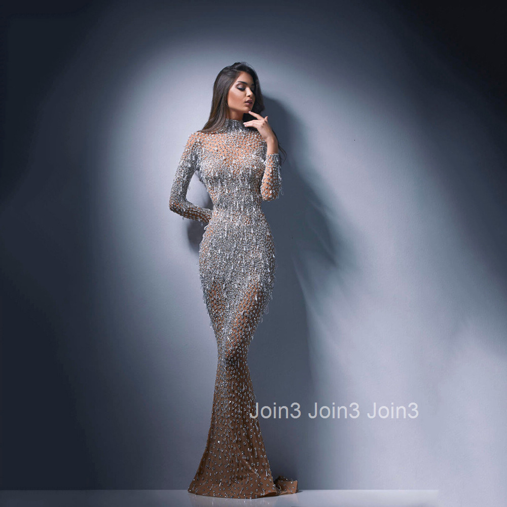 2025 Spring New Womens Hot Stamped Long Sleeve Slimming Sexy Long Dress Evening Dress