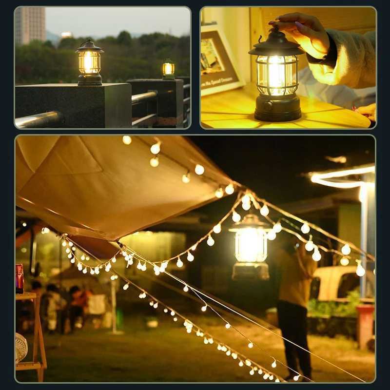 Portable Camping Lantern Outdoor Vintage Candle Handheld Atmosphere Light Tent Lights Tent Vintage Pendant Table Lamp for Outing M251115