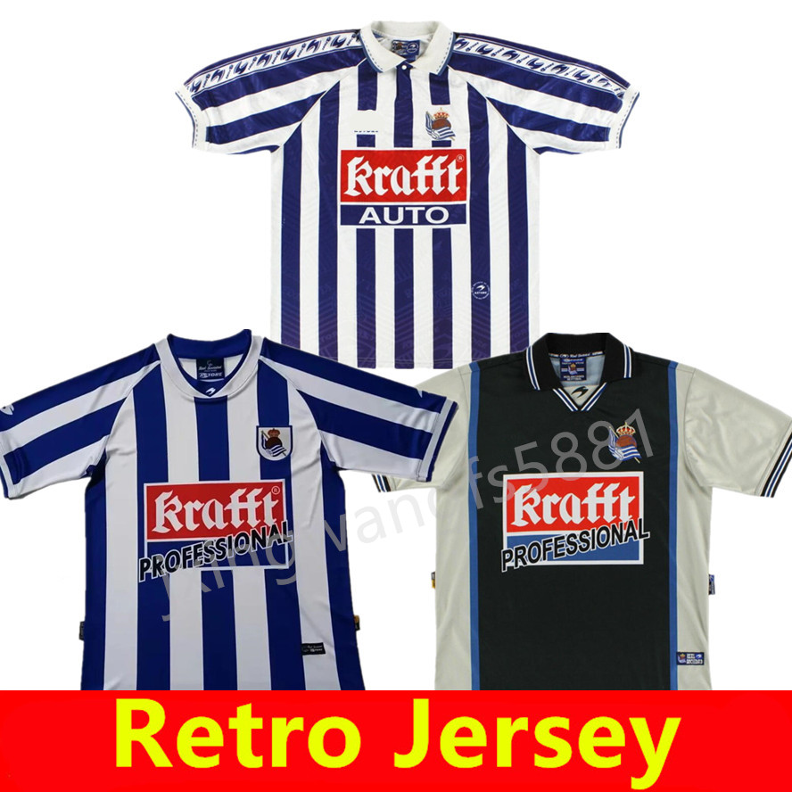 1994 1995 Real Sociedad retro soccer jerseys 00 01 02 03 Camisetas retro de futbol Xabi Alonso Nihat KOVACEVIC DE PEDRO vintage classic football shirt