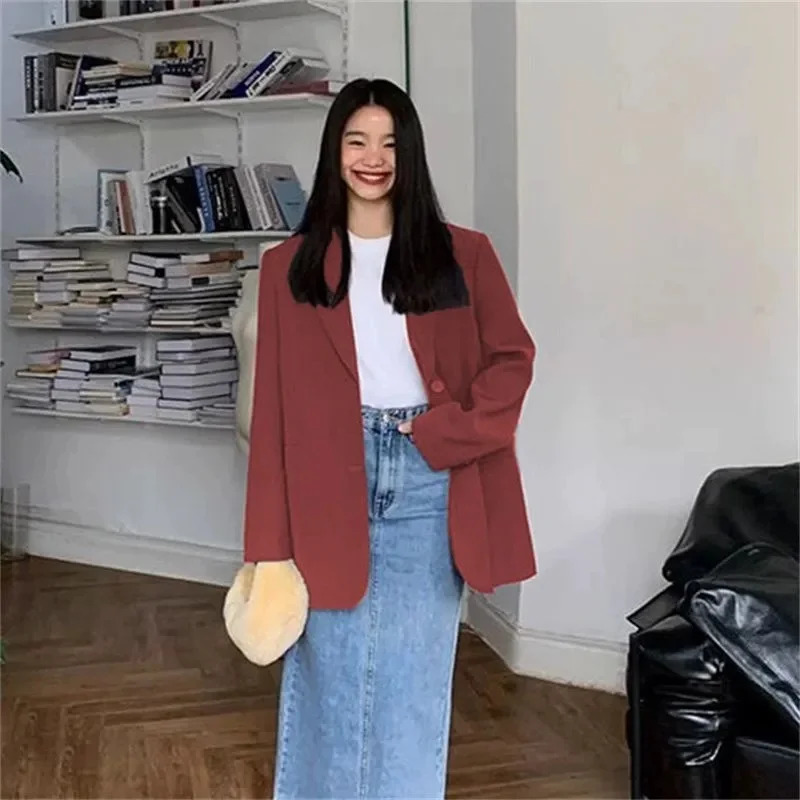 After sew jacket for women casual fashion loose Korean jacket street clothing chic long sleeved full set top 250415