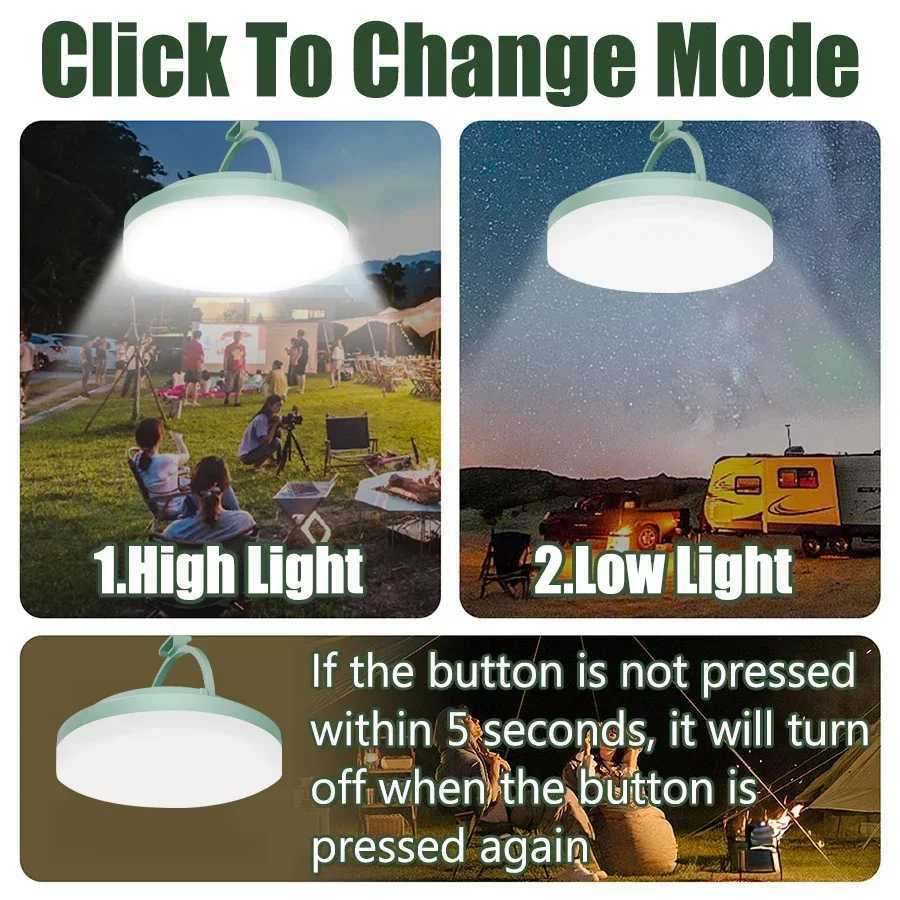Super Bright LED Camping Light USB Rechargeable 7500mAh Emergency COB Floodlight Outdoor IP65 Waterproof Hanging Tent Light M251115