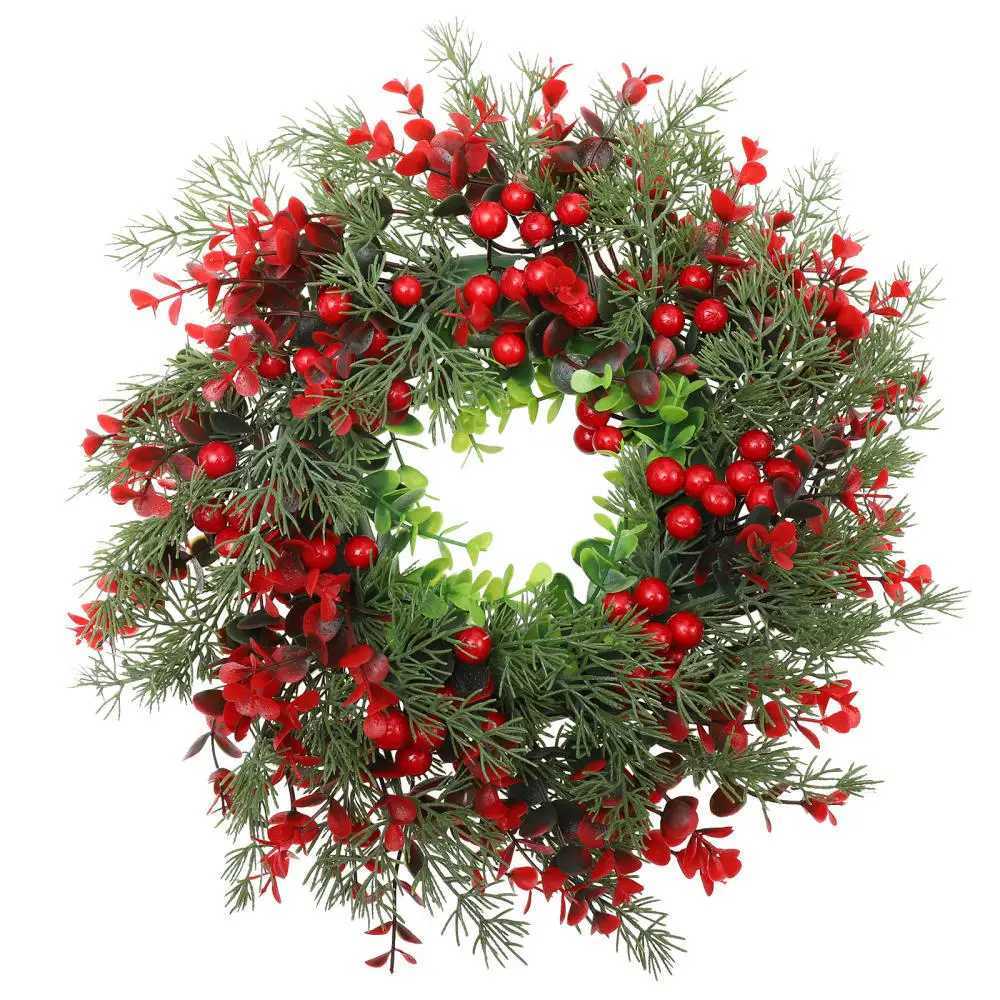 Christmas Tree Winter Berry Wreath Large Eucalyptus Garland Simulation Leaf Door Hanging Window Prop Christmas DecorM251115