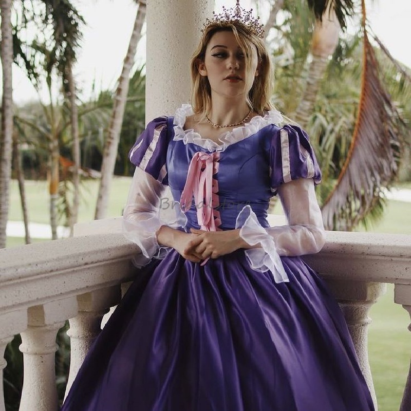 Cosplay Cinderella Prom Dress South Belle Long Sleeve Civil War Costume Halloween Evening Dress Formal Birthday Party Wear Masquerade Vestio De Fiesta