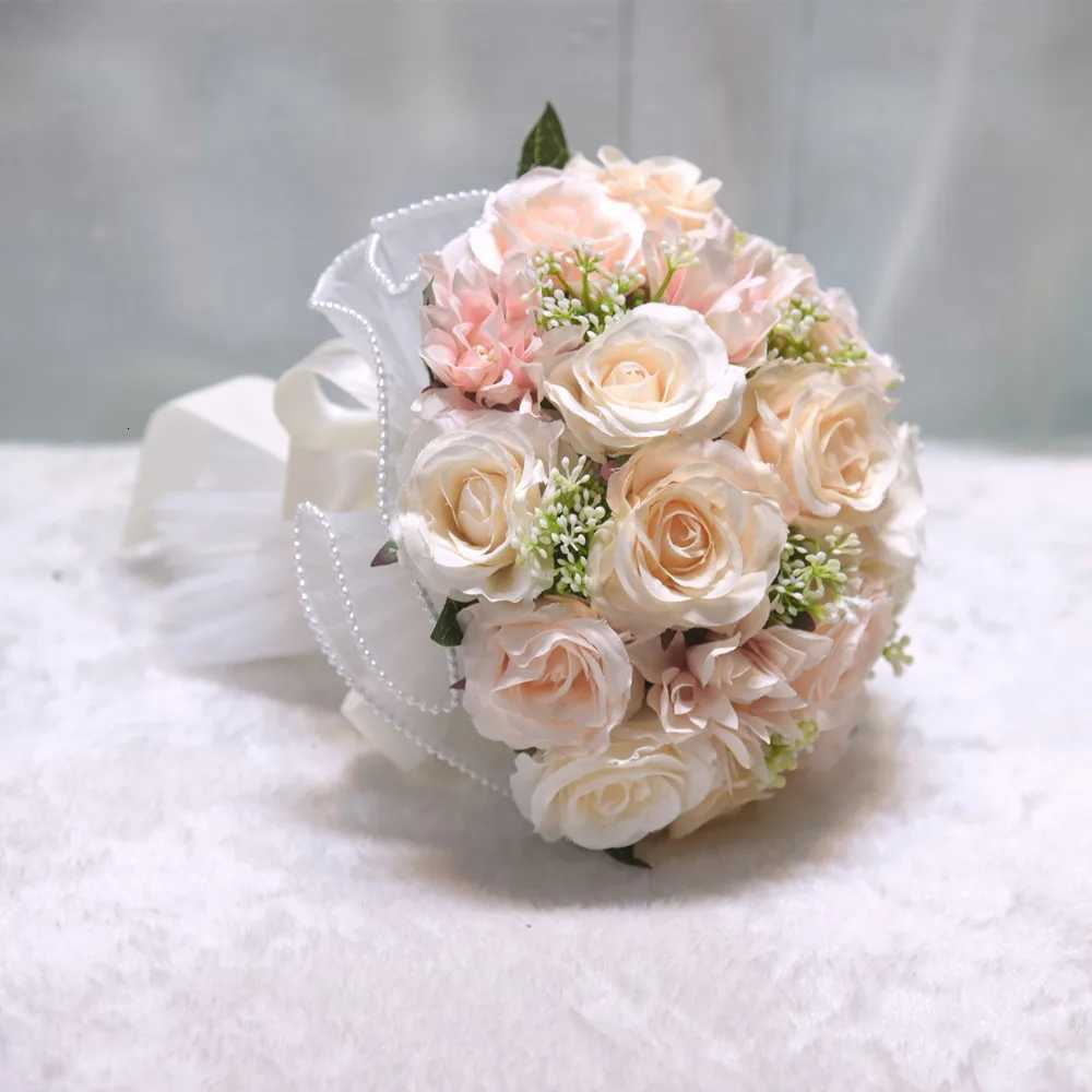 1PC White Rose Bouquets for Bride Wedding Bouquet Rose Bridesmaid Silk Rose Peony Flower Wedding Party Bouquet Dahlia OrchidGiftM251115