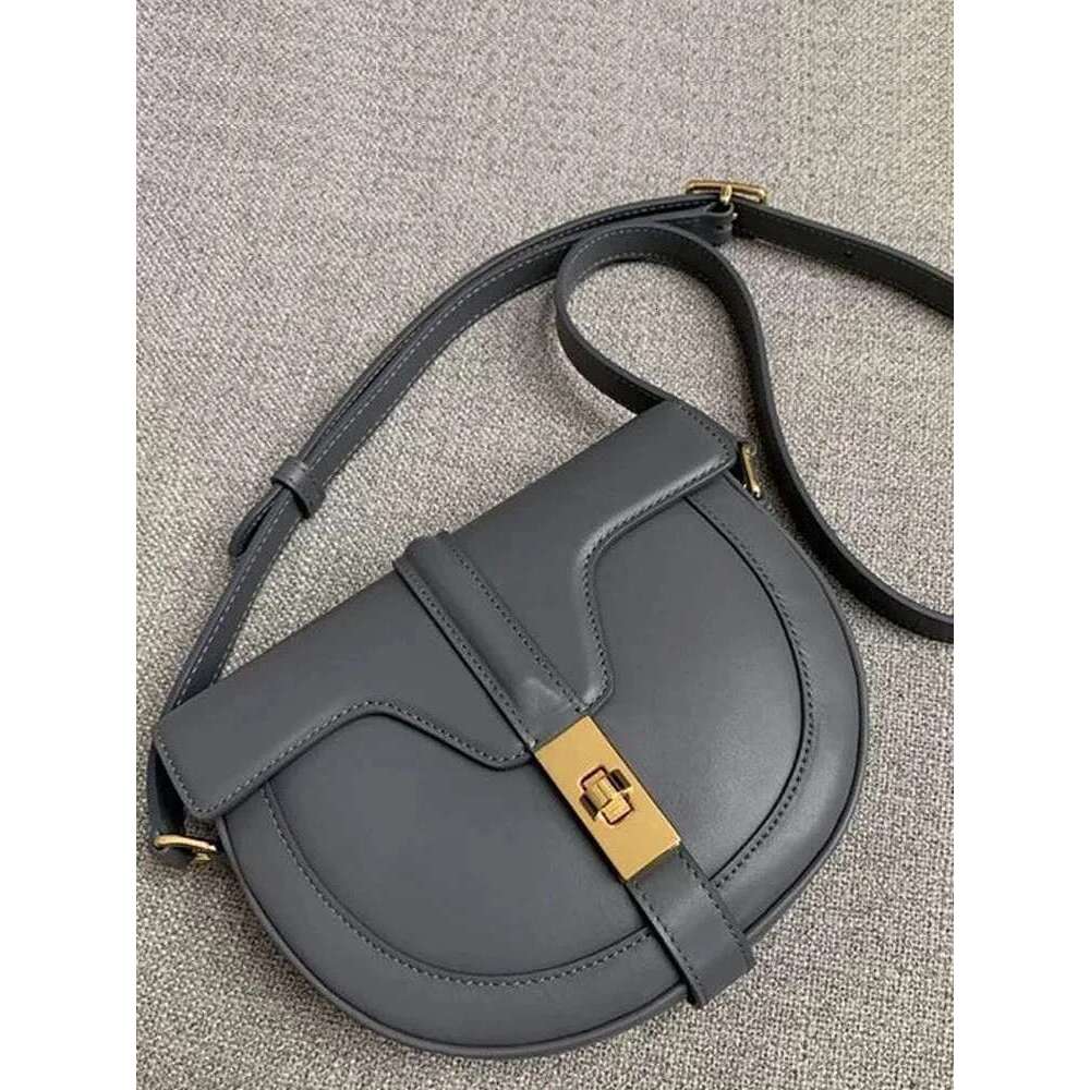 Women Single Shoulder Solid Color Cow Split Leather Vintage Handbag Hasp Saddle Bag Fashion Ladies Sg Crossbody Bags