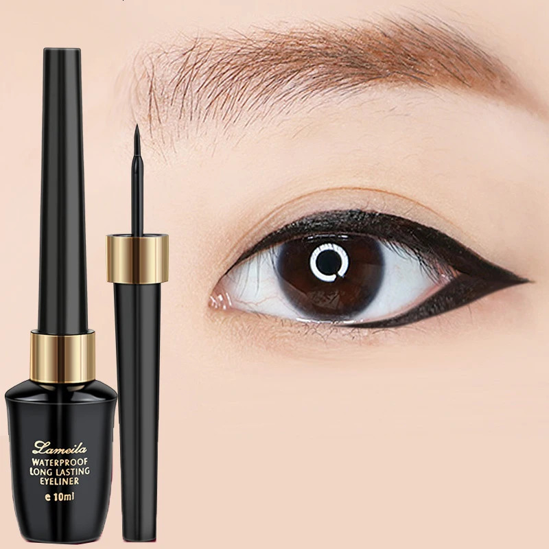 1pcs 10ml Black Liquid Eyeliner Waterproof Makeup Eye Liner Pencil Quick-drying Ultra-fine Brush Head Liquid Eyeliner Pen Korean 250414
