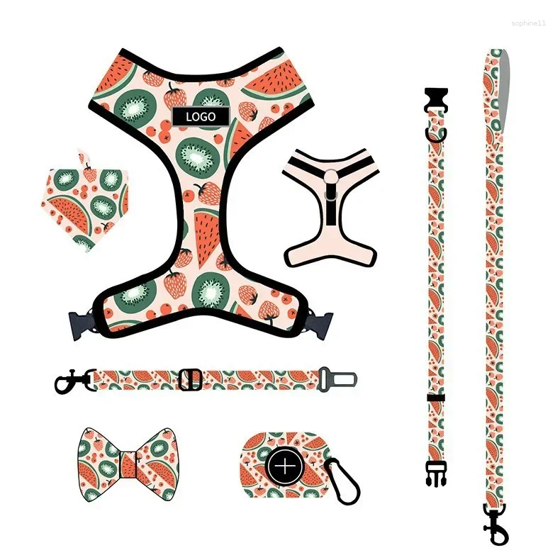 Update Pet Products Dog Leash Vest Type Printed Strap Set Small And Medium Neck Ring Walking Rope