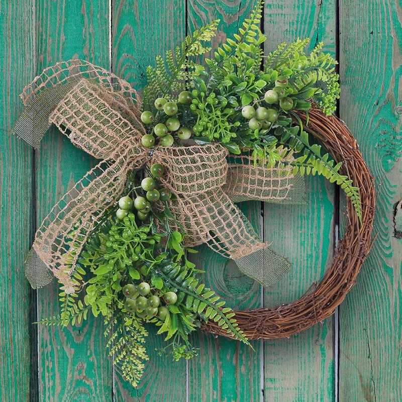 Autumn Mung Bean Folder Wreath Flower Crown For The Door Adorn Green Pod Plant Wreath Fall Wreaths Outdoor Garden DecorationM251115