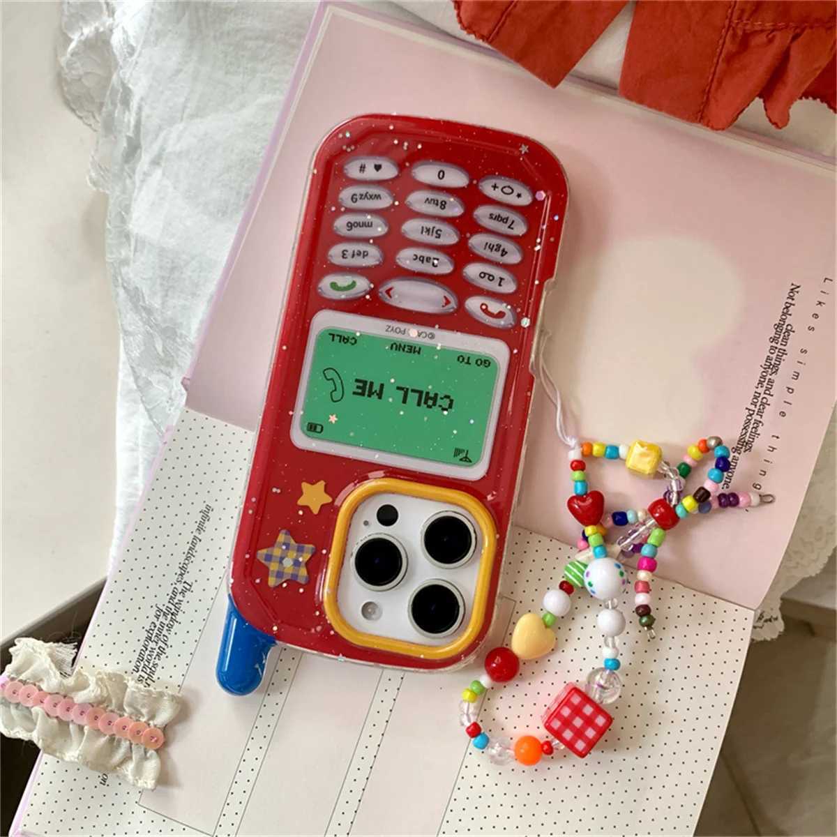 Funny 3D Mobile Phone Case For iPhone 16 Pro 15 14 13 Pro Max Protective Cover Fashion Cute Cases with Chain Funda J251202