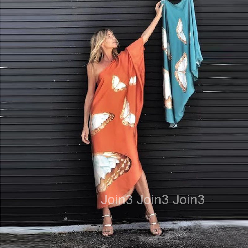 2025 Womens New Dress Sexy Beach Vacation Print Loose and Oversized Long Skirt