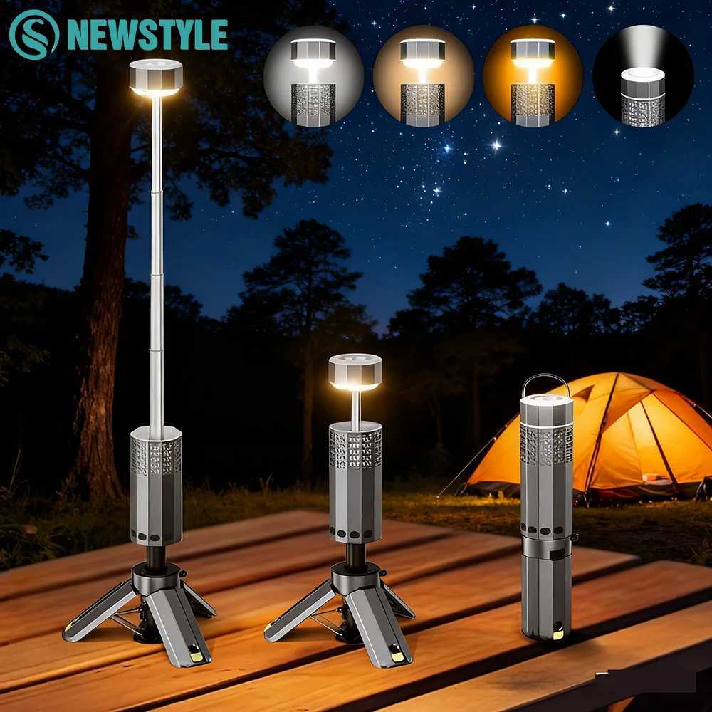 Upgraded Camping Light 15600mAh Rechargeable Telescopic Camping Lantern Flashlight Base Waterproof Emergency Travel M251115