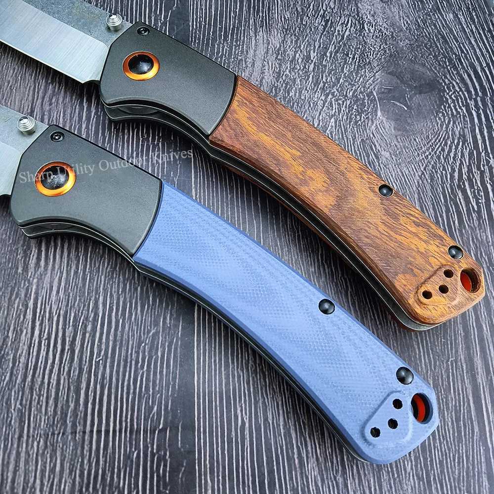 BM Crooked River 15080 EDC Knife G10/Wooden Handle Outdoor Survival Camping Tactical Pocket Folding Knife Portable Multi ToolXJ250415