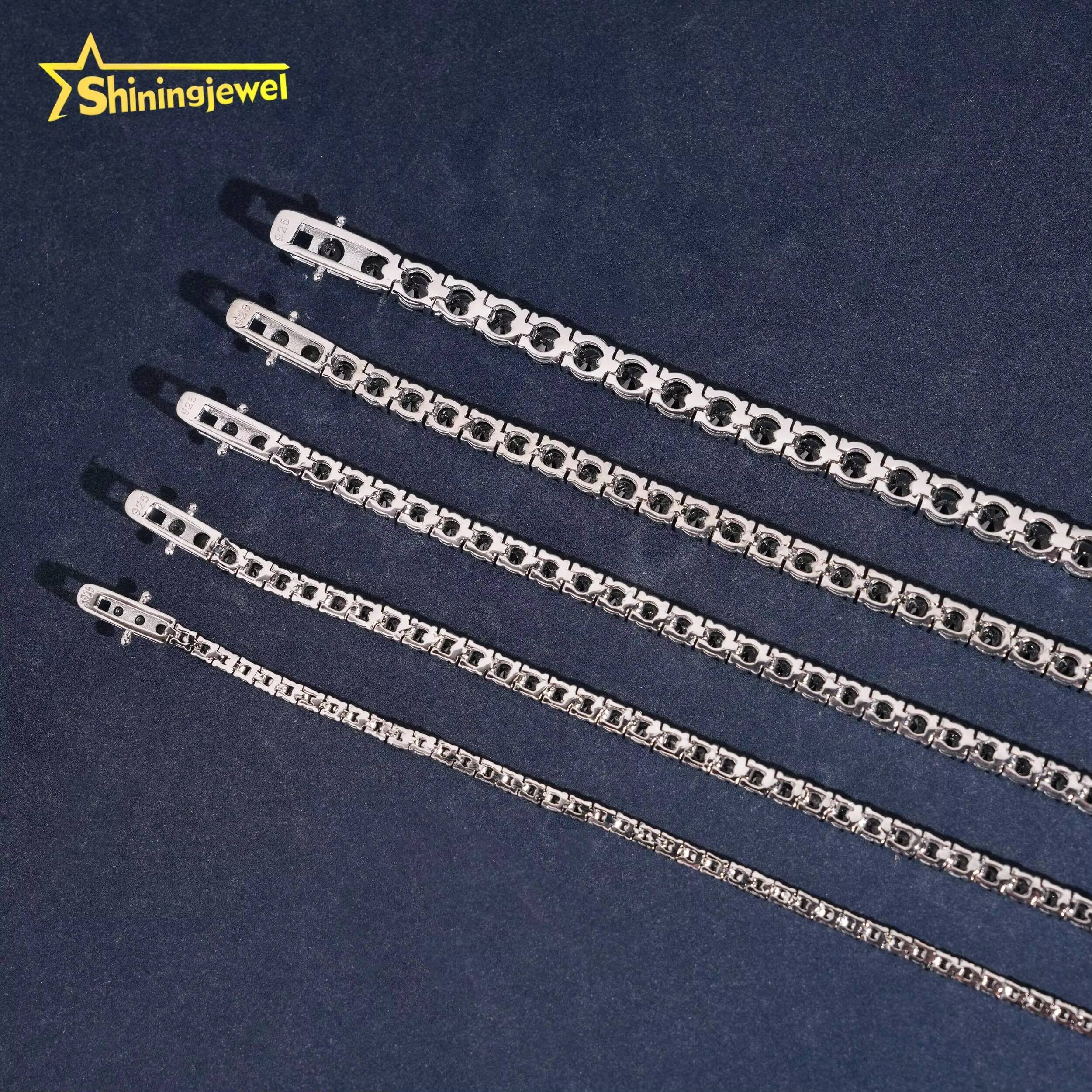 Cheapest Price Hot Sale Black Moissanite Gold Plated Sterling Silver 925 Tennis Bracelet Iced Out Hip Hop Jewelry