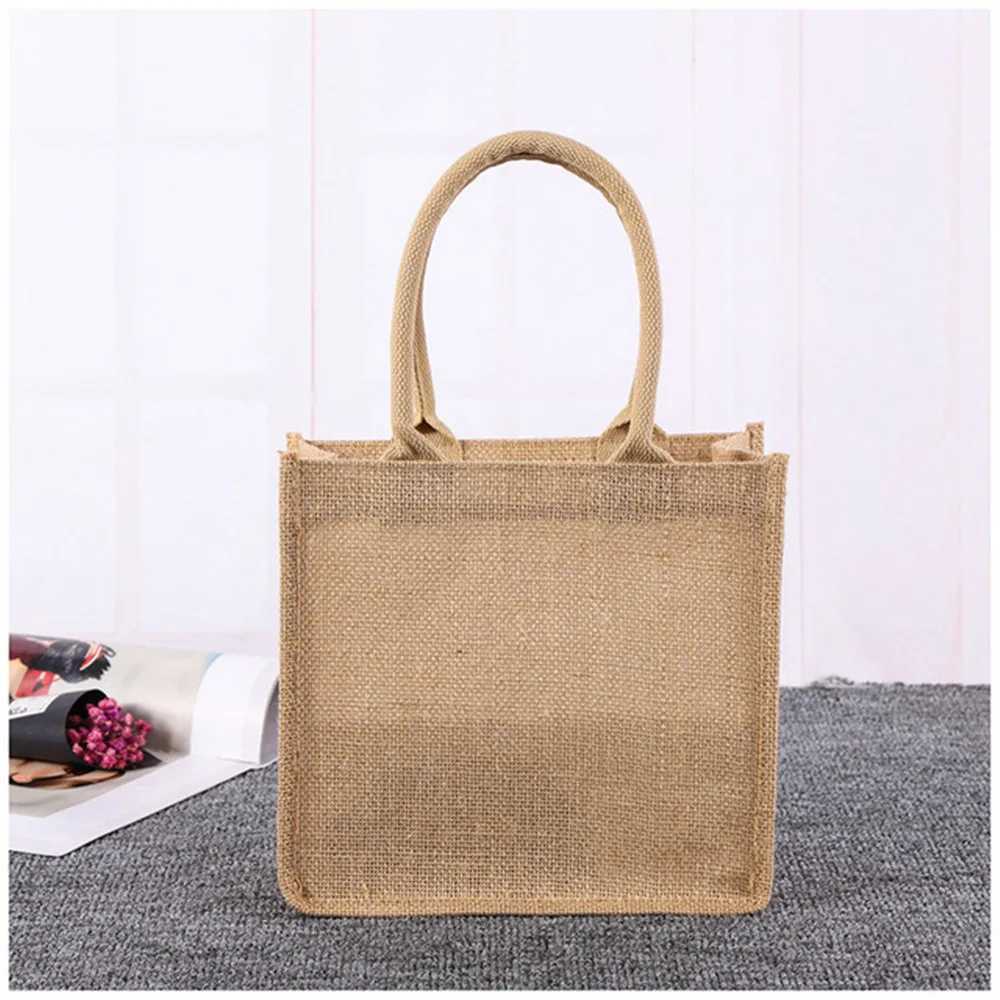 Embroidered Name Burlap Bag Personalized Bridal Wedding Gift Bag Customized Handbag Belt Name Womens Travel Beach Bag W250415