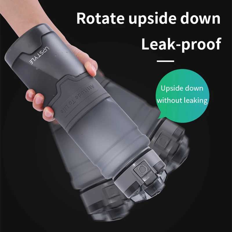 Outdoor Water Bottle Large Creative Frosted Water Bottle with Rope BPA Free Sports Drink Bottle Tritan Leakproof DrinkwareW251114