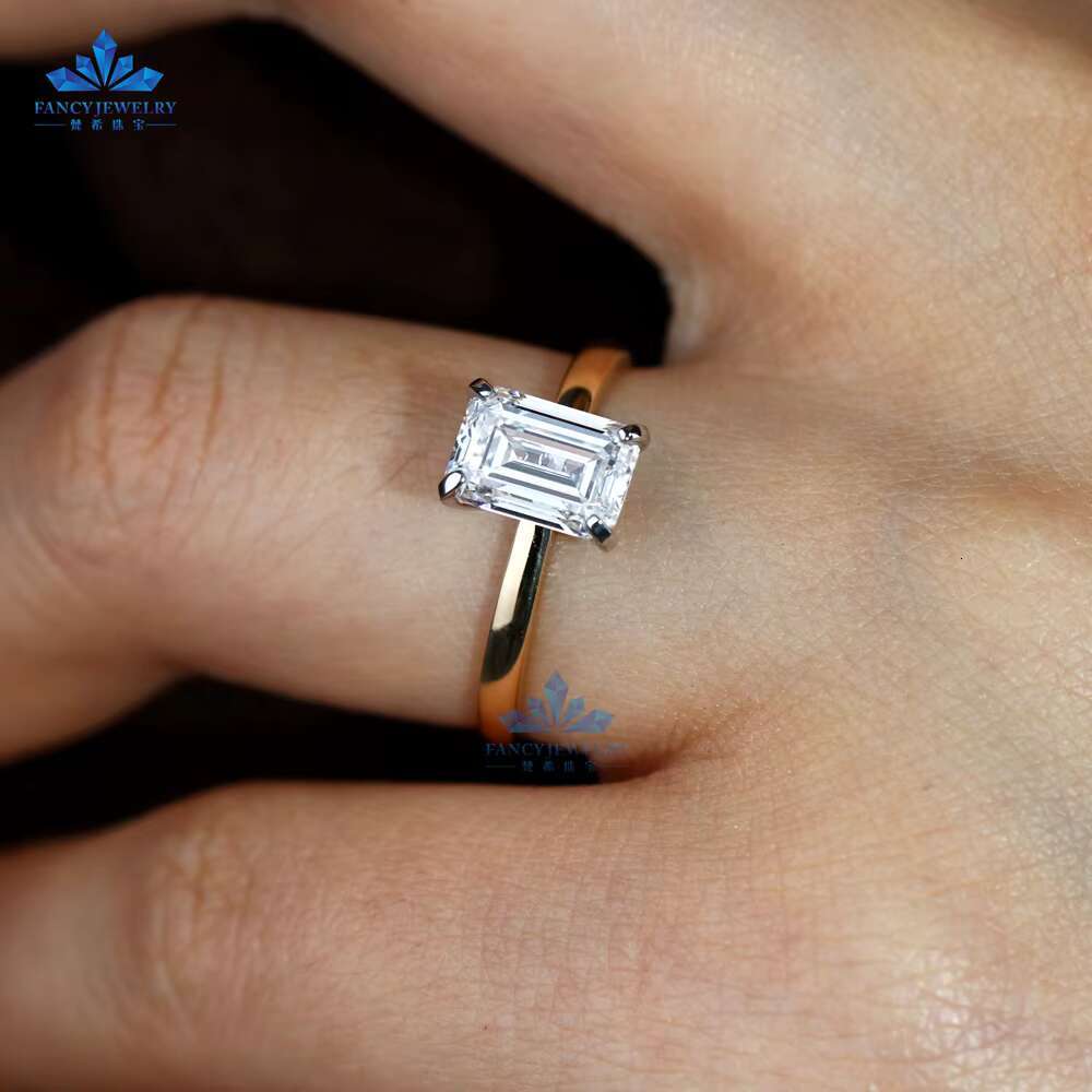 Custom Jewelry 1 2 3 4 5 ct Real 14K 18K Emerald Lab Created CVD Wedding Solid Gold Lab Grown Diamond Engagement Ring