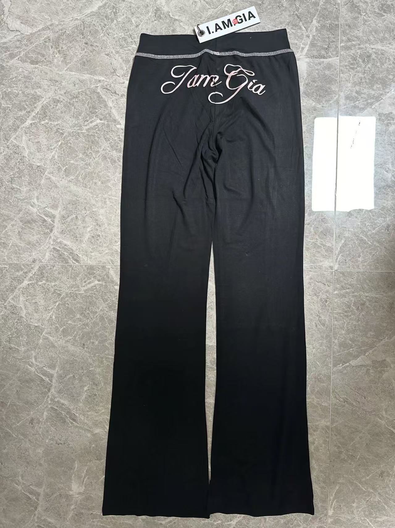 I am gia Womens Tracksuit Piece Set Designer Sports Suit For Women Flared Pants Zip-up Y2K Long Sleeve High Quality Spring Top Low Wa