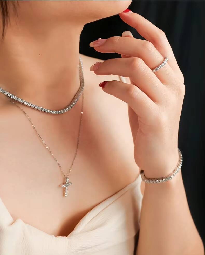 Trendy Moissanite 925 Sterling Silver Tennis Bracelet 3mm 4mm 5mm Moissanite Diamond for Men and Women