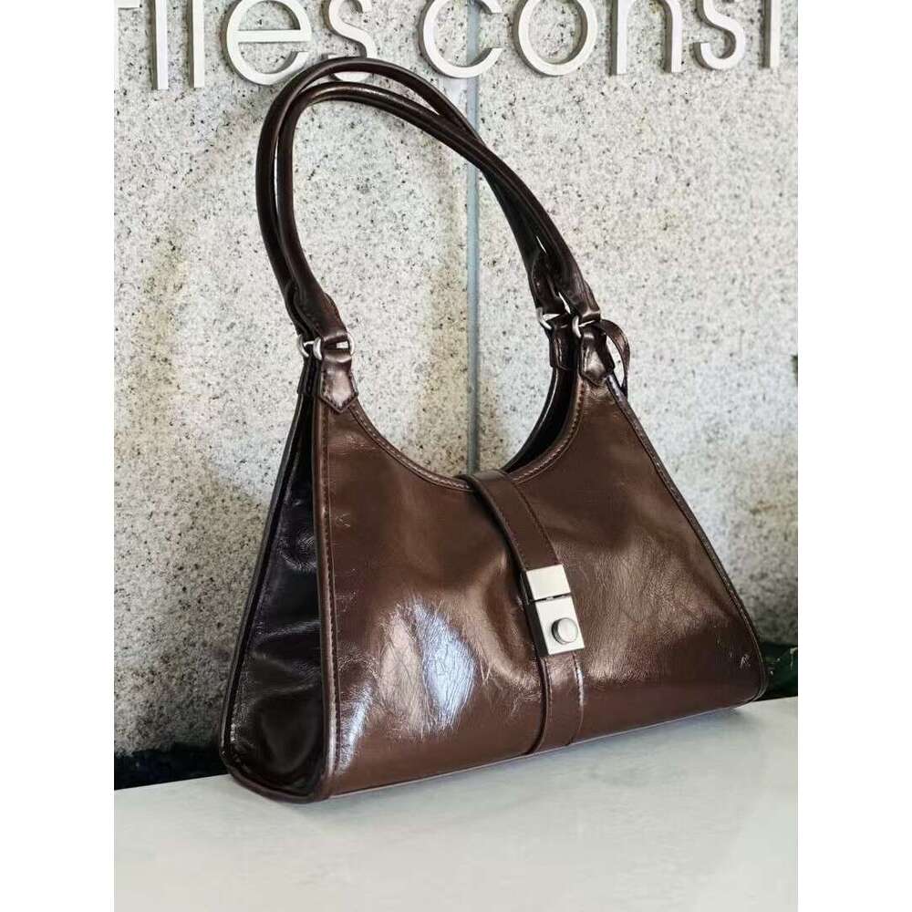 Mm Women's Bags Ladies' New Top Layer Cowhide Handbag, Armpit Bag, High-End And Trendy Commuting Bag