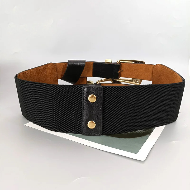 Female Waist Gothic Elastic Corset Belt Female Stretch Cummerbunds High Quality er Black Punk Wide Belts For Women 251114 - view 5