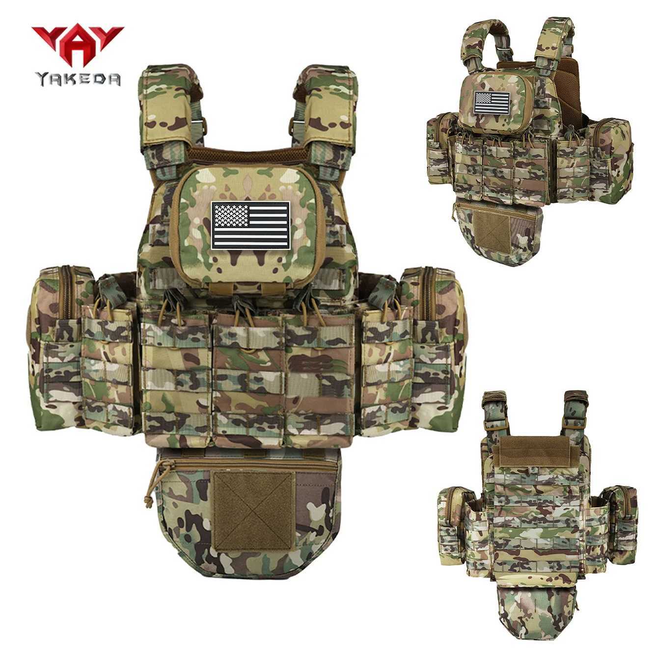 YAKEDA Hunting Vest with Triple Equipment Pouch Multi-Attachment Bag for Field Survival Training Suitable for Hunting Scenarios XJ251114