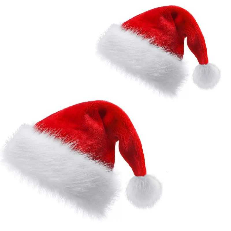 Christmas Santa Hat Xmas Long Plush Holiday Red Hat For Adults And Kids Unisex 2025 New Year Festive Party Supplies Gifts Y251115