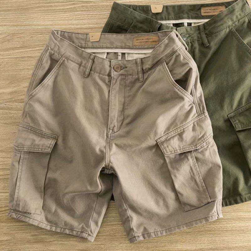 Summer trendy workwear shorts, loose fitting and worn-out casual capris, men's outerwear fashion shorts