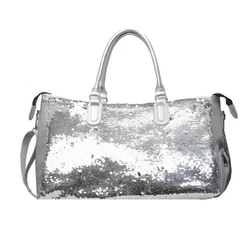 Super cool and sparkling glitter PU travel bag high-quality large capacity shoulder and cross body bag 2024 new model W250415